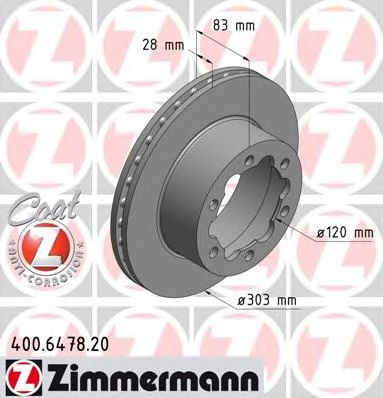 диск гальмівний Coat Z ZIMMERMANN 400647820