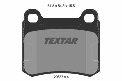 Комплект гальмівних колодок, дискове гальмо, TEXTAR 2068701