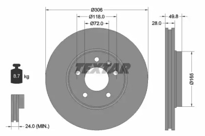 Гальмівний диск, TEXTAR 92116005