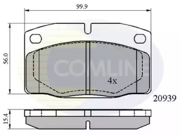 Комплект гальмівних колодок, дискове гальмо, COMLINE CBP0135