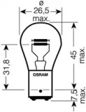Лампа накаливания, фонарь сигнала тормоза/задний габаритный, OSRAM 722502B