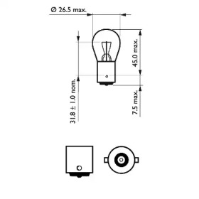 Лампа накаливания, фонарь указателя поворота 12498B2 PHILIPS #0