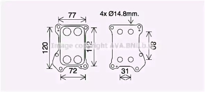 масляний радіатор, моторне масло, AVA QUALITY COOLING, OL3688