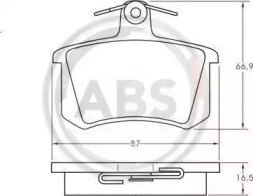 Комплект гальмівних колодок, дискове гальмо, A.B.S. 36818