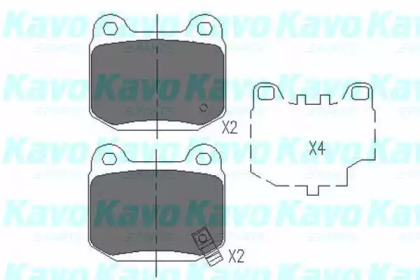 Комплект гальмівних колодок, дискове гальмо, KAVO PARTS KBP6562